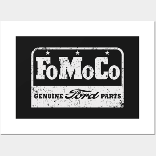 FoMoCo Ford parts worn look white print Posters and Art